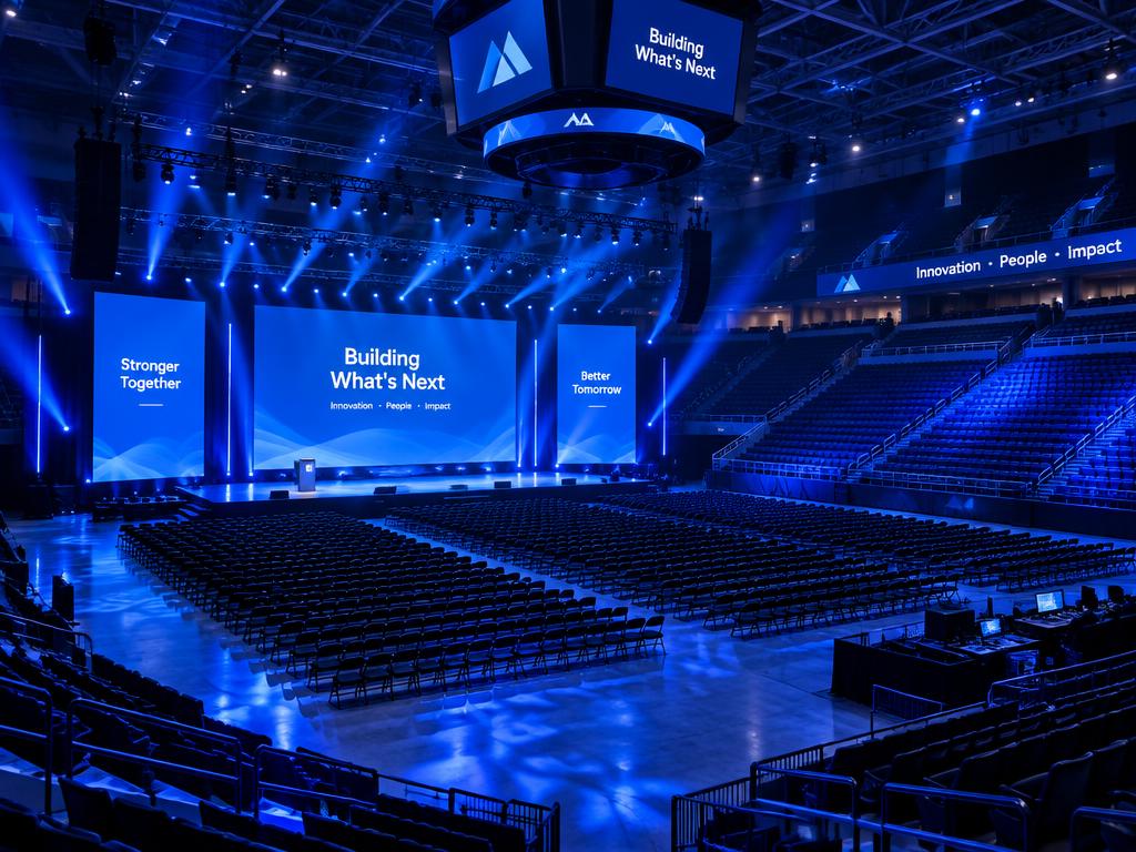 Arena configured for a conference